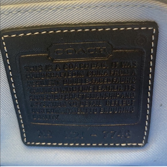 Coach cream and navy Demi small handbag - Picture 13 of 15